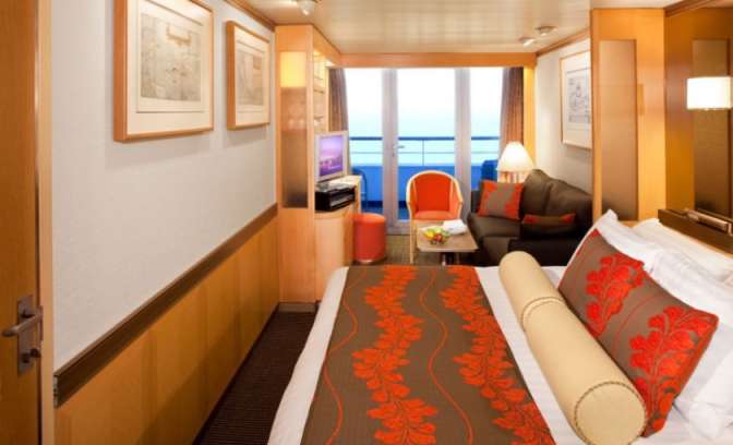 Een balkonhut aan boord van de Westerdam van Holland America Line