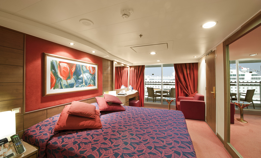 Een balkonhut op de MSC Musica