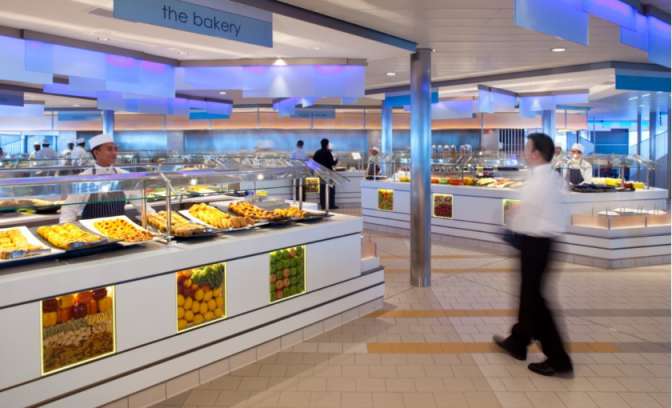 Verschillende buffetten op de Celebrity Eclipse