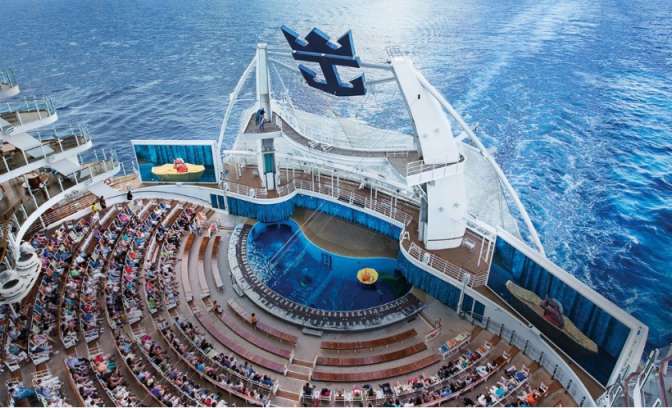 Het water theater op de Harmony of the Seas