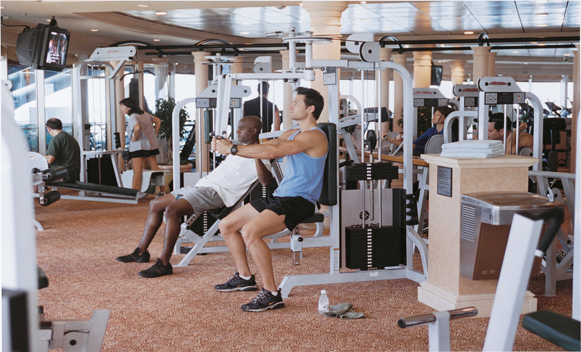 Het fitness center op de Brilliance of the Seas van Royal Caribbean