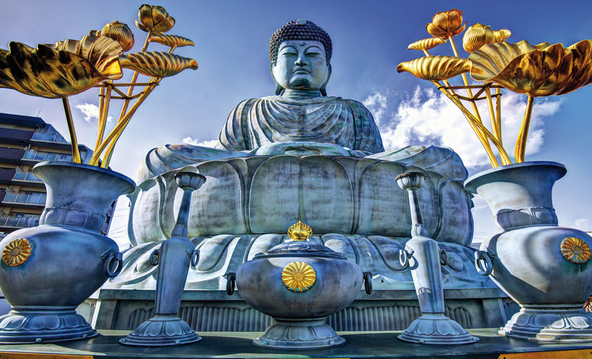 Een boeddhistische god in Japan